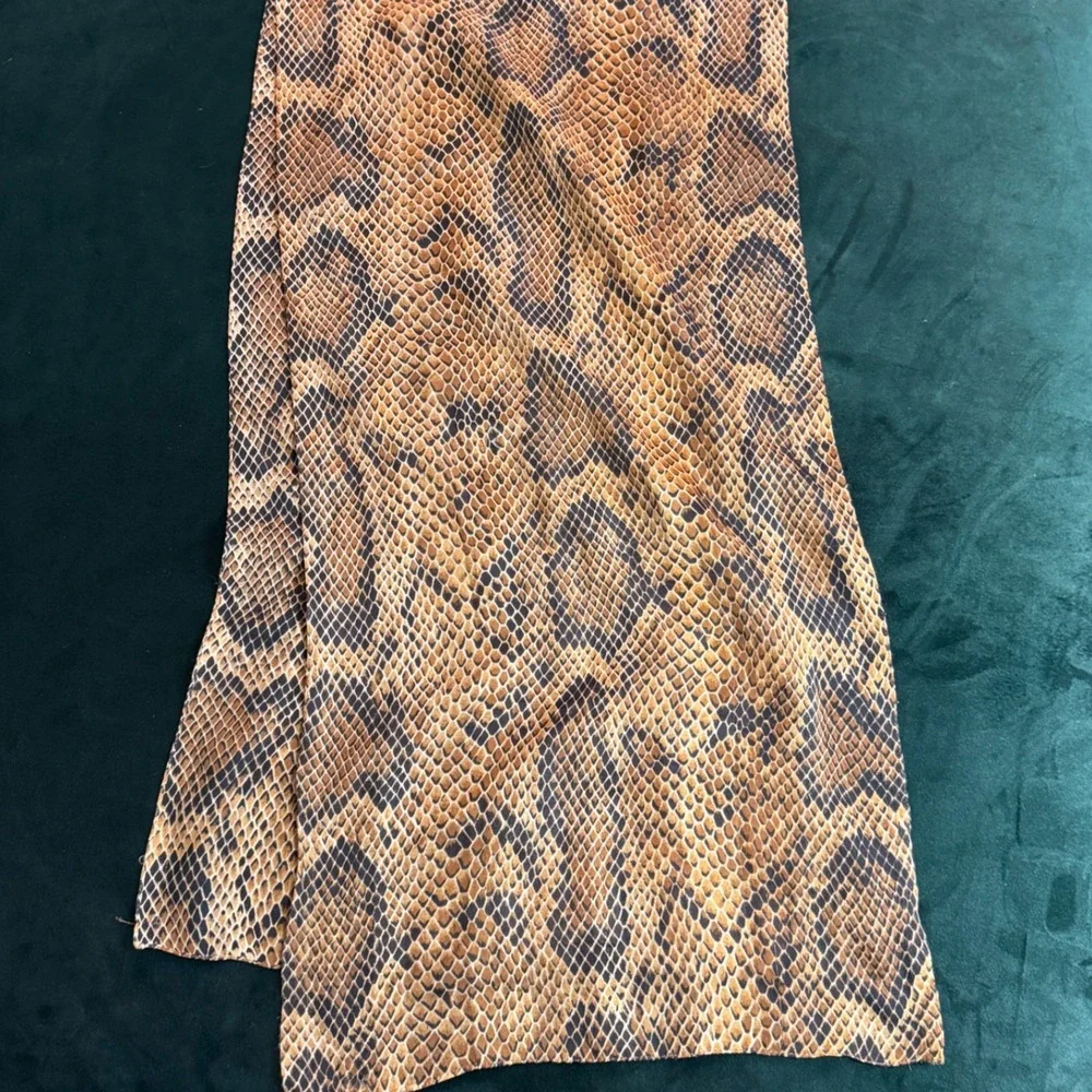 Animal Print Scarf Set Leopard Snakeskin Brown Tan Lightweight‎ Oblong 2 Piece